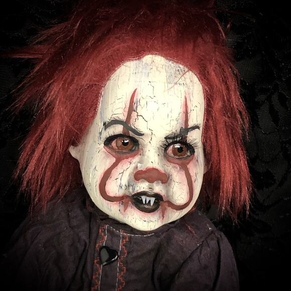 OOAK Creepy Odd 17 “ Haunted Ghost Clown Doll Scary Halloween Horror Art Doll - Picture 15 of 16